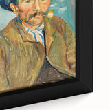 Close-up of a textured, extra-large framed canvas depicting a vibrant, colorful interpretation of Van Gogh's style.
