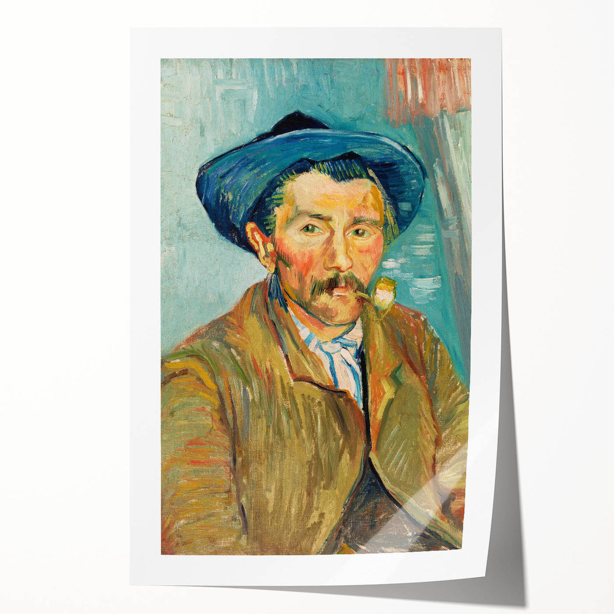 Extra large rolled canvas print of Van Gogh-inspired floral art in vibrant colors, suitable for dining room or bathroom.