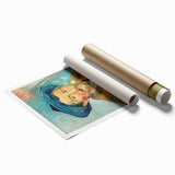 Extra large rolled canvas print featuring Van Gogh-inspired floral art in vibrant colors.