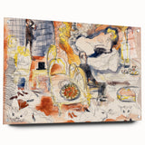 Modern Wall Art: Playful Watercolor Scene with Warm and Bright Tones