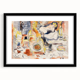 Modern Wall Art: Playful Watercolor Scene with Warm and Bright Tones