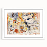 Modern Wall Art: Playful Watercolor Scene with Warm and Bright Tones