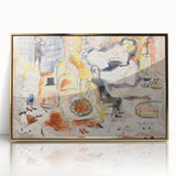 Modern Wall Art: Playful Watercolor Scene with Warm and Bright Tones