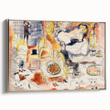 Modern Wall Art: Playful Watercolor Scene with Warm and Bright Tones