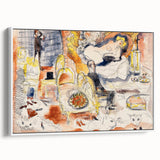 Modern Wall Art: Playful Watercolor Scene with Warm and Bright Tones