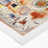 Modern Wall Art: Playful Watercolor Scene with Warm and Bright Tones