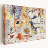 Modern Wall Art: Playful Watercolor Scene with Warm and Bright Tones