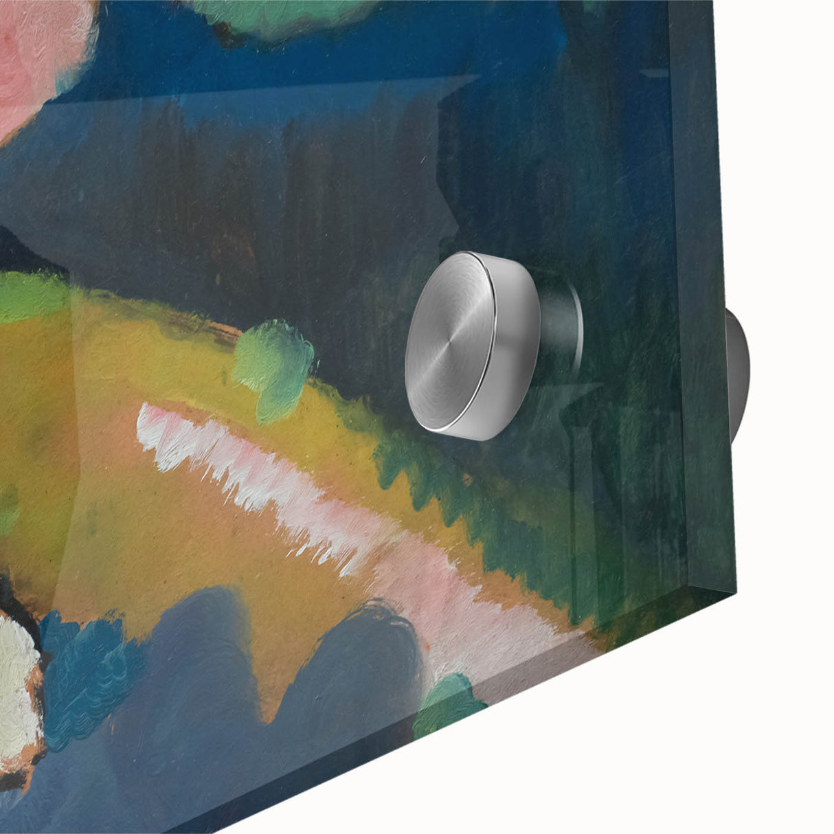 Modern Wall Art: Vibrant Abstract Mountain Landscape with a Church