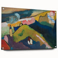 Modern Wall Art: Vibrant Abstract Mountain Landscape with a Church