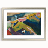 Modern Wall Art: Vibrant Abstract Mountain Landscape with a Church