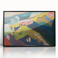 Modern Wall Art: Vibrant Abstract Mountain Landscape with a Church