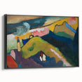 Modern Wall Art: Vibrant Abstract Mountain Landscape with a Church