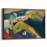 Modern Wall Art: Vibrant Abstract Mountain Landscape with a Church
