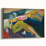 Modern Wall Art: Vibrant Abstract Mountain Landscape with a Church