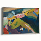 Modern Wall Art: Vibrant Abstract Mountain Landscape with a Church