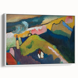 Modern Wall Art: Vibrant Abstract Mountain Landscape with a Church