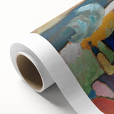 Modern Wall Art: Vibrant Abstract Mountain Landscape with a Church