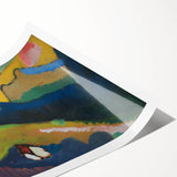 Modern Wall Art: Vibrant Abstract Mountain Landscape with a Church