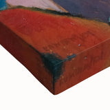 Modern Wall Art: Vibrant Abstract Mountain Landscape with a Church