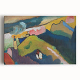 Modern Wall Art: Vibrant Abstract Mountain Landscape with a Church