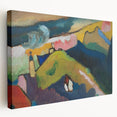Modern Wall Art: Vibrant Abstract Mountain Landscape with a Church