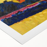 Modern Wall Art: Bold Abstract Landscape with Vibrant Colors and Church