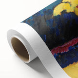 Modern Wall Art: Bold Abstract Landscape with Vibrant Colors and Church