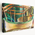 Modern Wall Art: Vibrant Abstract Fishboat Scene with Earthy Tones