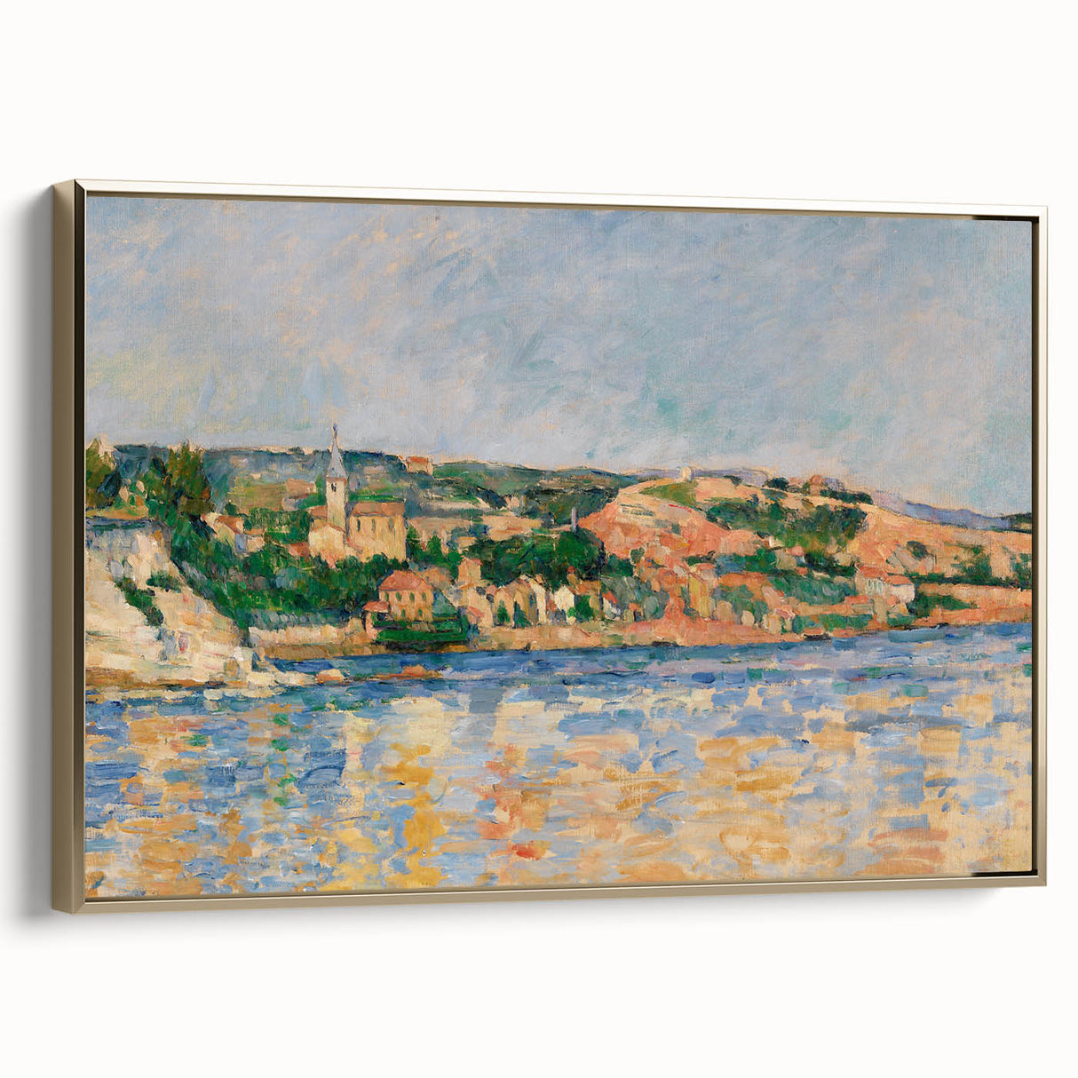 Cézanne’s Village at the Water’s Edge - Impressionist Wall Art