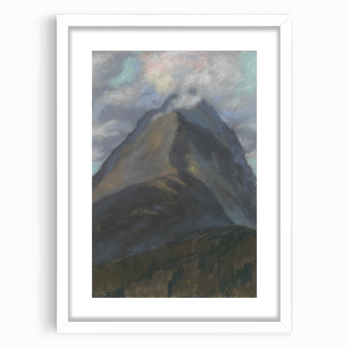 Spring Landscape Modern Wall Art – Serene Mountain Scene