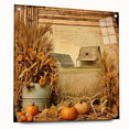 Farmhouse Wall Art with Pumpkins and Wheat - Rustic Country Style Decor
