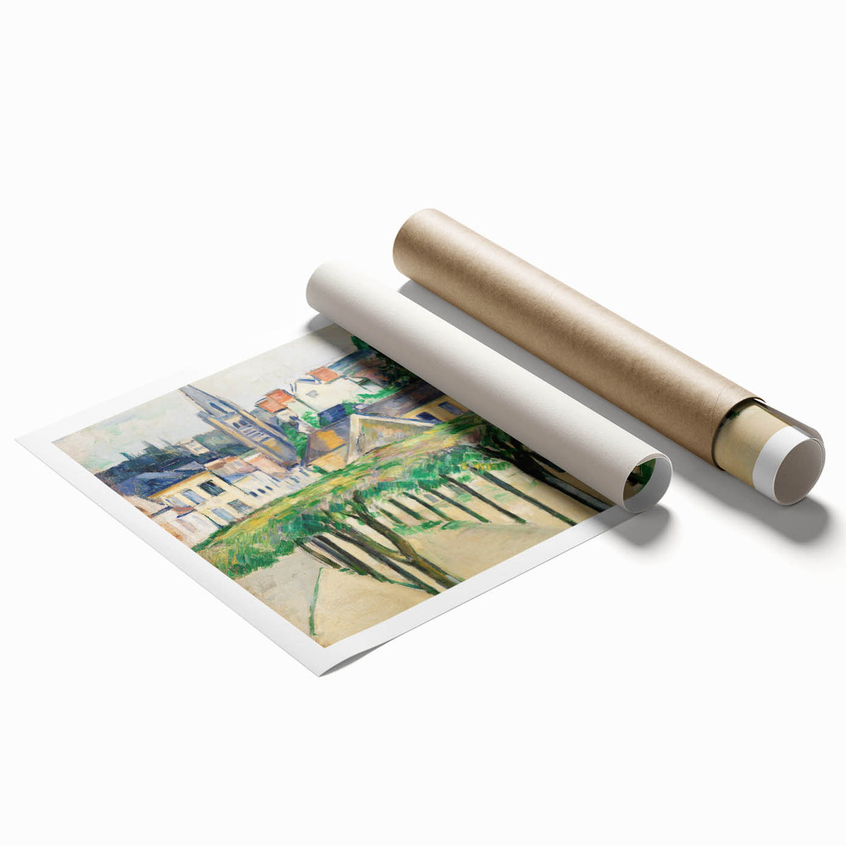 Cézanne’s Village Square - Classic French Impressionist Wall Art