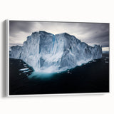 Framed canvas artwork showcasing a stunning coastal landscape with dramatic cliffs and vibrant colors, displayed against a white background, ideal for modern home decor.