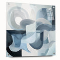Contemporary Living Room Wall Art – Abstract Blue & Gray Canvas