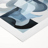 Contemporary Living Room Wall Art – Abstract Blue & Gray Canvas