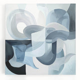 Contemporary Living Room Wall Art – Abstract Blue & Gray Canvas