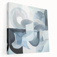Contemporary Living Room Wall Art – Abstract Blue & Gray Canvas