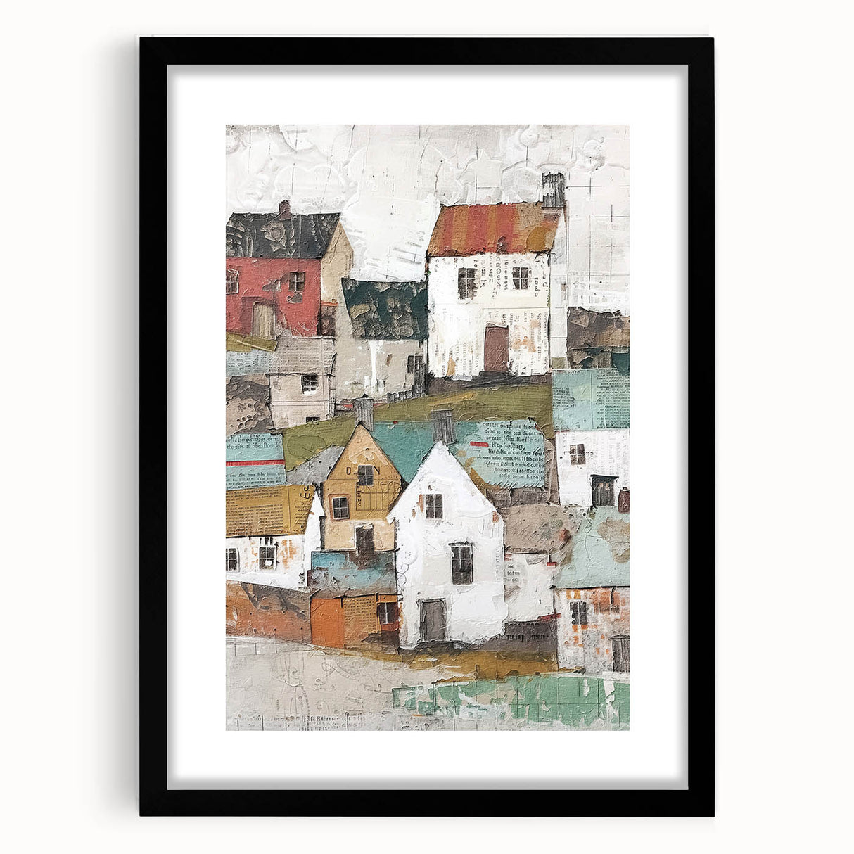 Abstract architecture wall art framed in black, showcasing geometric patterns and a modern design. Ideal for contemporary home decor or office spaces.