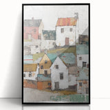 Abstract architectural wall art framed in black acrylic, showcasing geometric shapes and dynamic lines, perfect for modern home decor and artistic interiors.