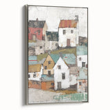 Framed abstract architecture wall art in silver, showcasing geometric patterns and a modern design. Perfect for enhancing contemporary interiors.