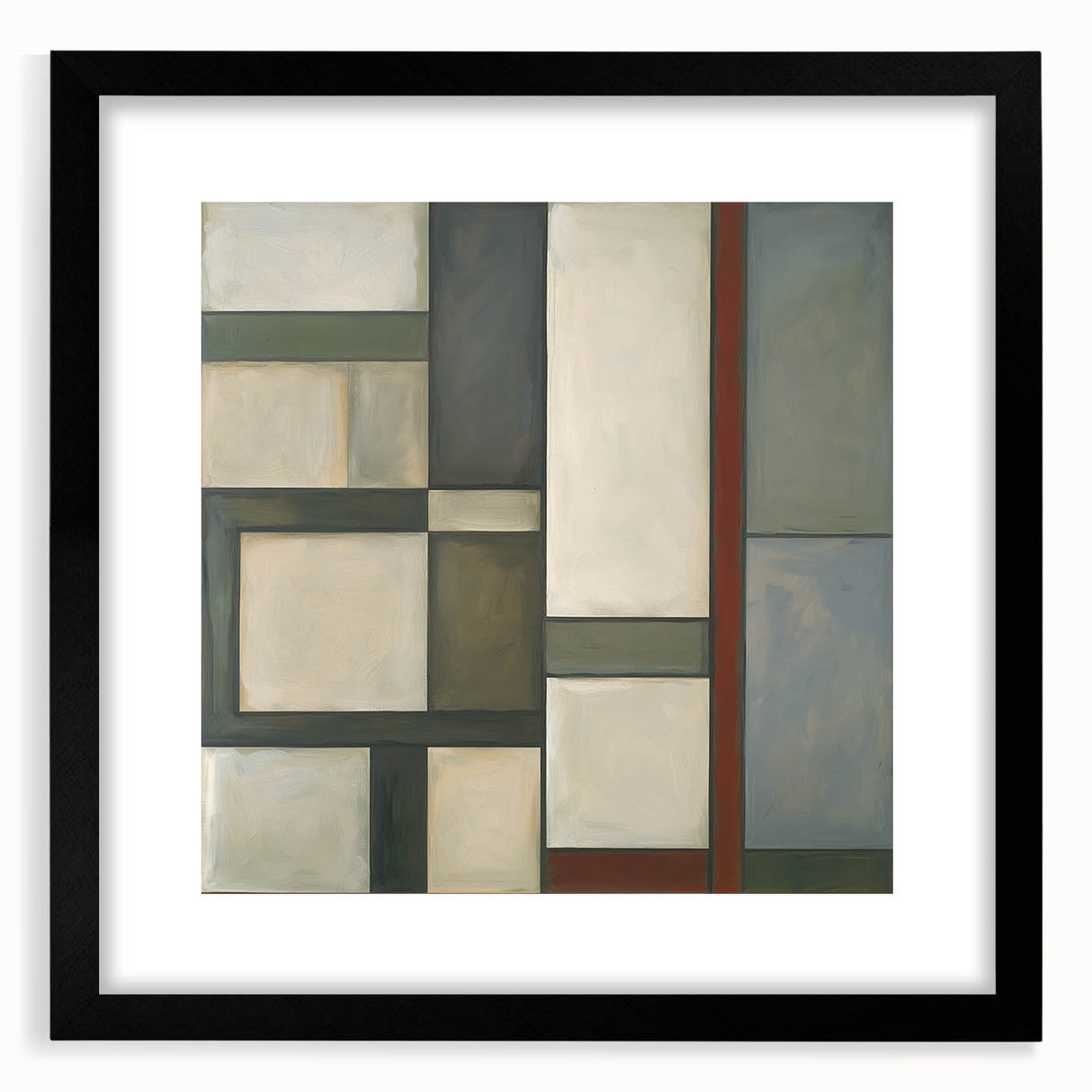 Abstract geometric frame with a matte black finish, showcasing a modern design ideal for contemporary decor. The front view highlights its sleek lines and elegant aesthetic, perfect for enhancing any interior space.