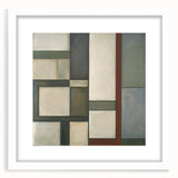 Abstract geometric frame with a white mat, showcasing a modern design in a front view setting. Ideal for home decor, adding a stylish touch to any interior space.