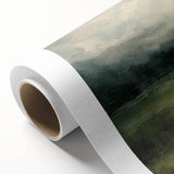 Abstract landscape wall art on rolled canvas, showcasing vibrant colors and fluid shapes, ideal for modern home decor or office spaces, packaged securely in a cardboard tube for safe delivery.