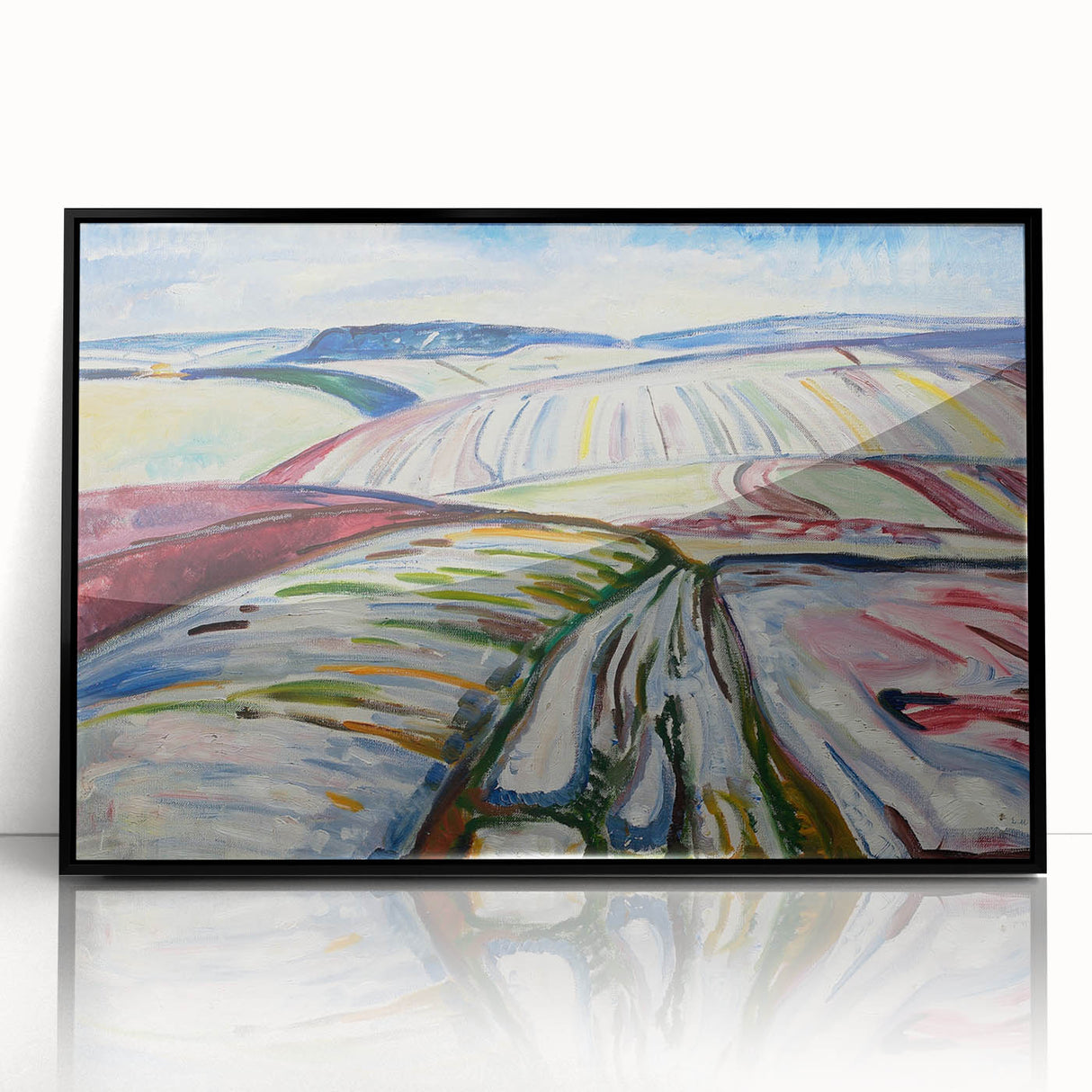 Expressionist Art: "Field in Snow" Modern Expressionism Landscape Art