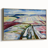 Expressionist Art: "Field in Snow" Modern Expressionism Landscape Art