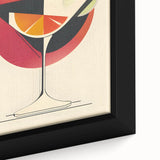 Extra large black wall art featuring colorful, textured food and drink motifs on framed canvas, ideal for living room decor.