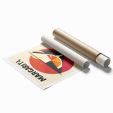 Extra large rolled print featuring vibrant floral art on a white background.