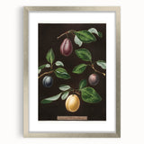 Textured art featuring abstract fruit designs in vibrant colors on a silver-framed mat, ideal for bedroom art.