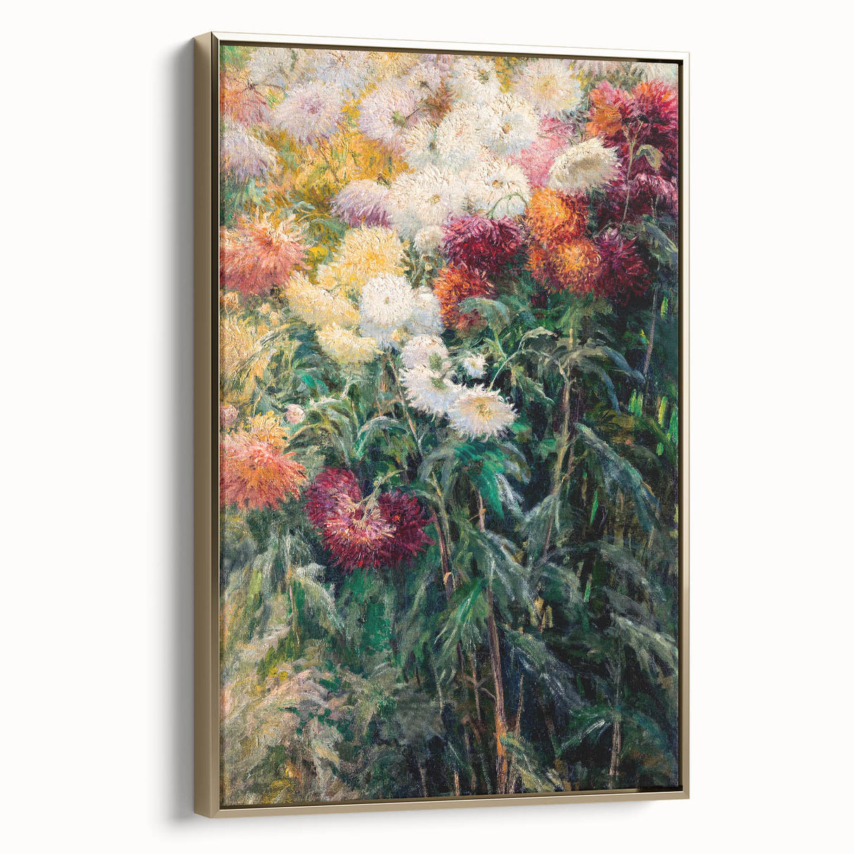 Impressionist Garden Floral Art - Chrysanthemums by Gustave Caillebotte
