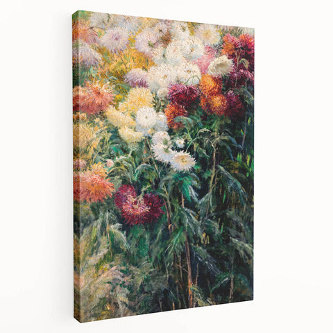 Impressionist Garden Floral Art - Chrysanthemums by Gustave Caillebotte